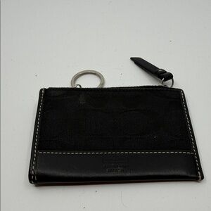 Coach Black Leather Keychain Pouch